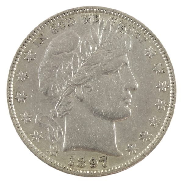 USA Silver 1897 Barber Half Dollar EF