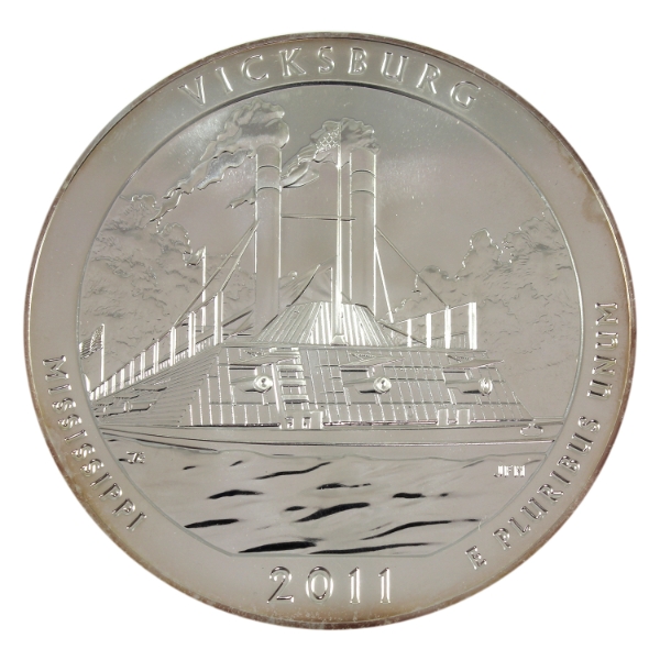 5oz 2011 Mississippi- Vicksburg Statehood Quarter Dollar Replica .999 Fine Silver Round (Tax Exempt)