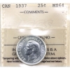 25-cent 1937 ICCS MS64