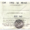 Image 1 : 5-cent 1902 ICCS MS63