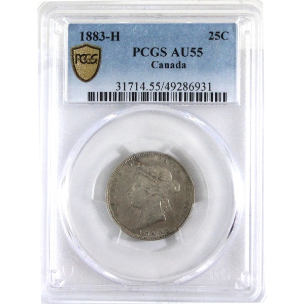 25-cent 1883H PCGS AU55