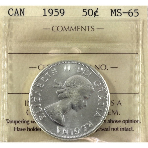 50-cent 1959 ICCS MS65
