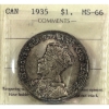 Image 1 : Silver $1 1935 ICCS MS66