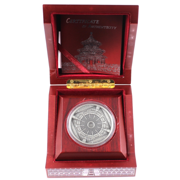 Cook Islands Silver 2015 $20 Caisson Ceiling of Temple of Heaven .999 Fine Silver Coin (Tax Exempt)