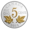 Image 3 : 2015 5-cent Legacy of the Canadian Nickel 6-Piece Set w/ Selective Gold Plating (Tax Exempt)