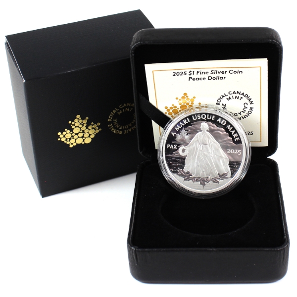 2025 $1 Peace Dollar 1oz .9999 Fine Silver Coin (Tax Exempt)