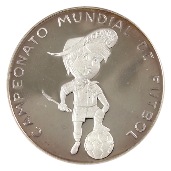 Argentina 1978 '78 FIFA World Cup 24.9g-.999 Fine Silver, 39mm (Tax Exempt)