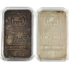 Image 1 : 2x 1oz Engelhard c.1981 Wide E Logo at Top of Globe, Portrait .999+ Silver Bars. 2pcs. (Tax Exempt)