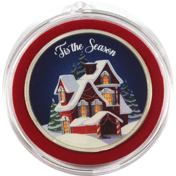 1oz APMEX 'Tis The Season .999 Fine Colourized Silver Round (Tax Exempt)