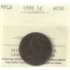 Image 1 : Newfoundland 1-cent 1888 ICCS AU50