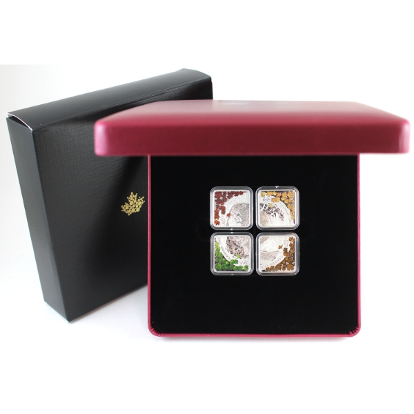2019 $3 The Elements 4-Coin Set .9999 Fine Silver with Selective Colouring. (Tax Exempt) 