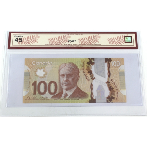 BC-73c-N5-iii 2011 $100 Low Serial # BCS EF45 Wilkins-Poloz SN: GKK0000014