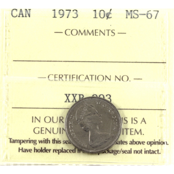 10-cent 1973 ICCS MS67