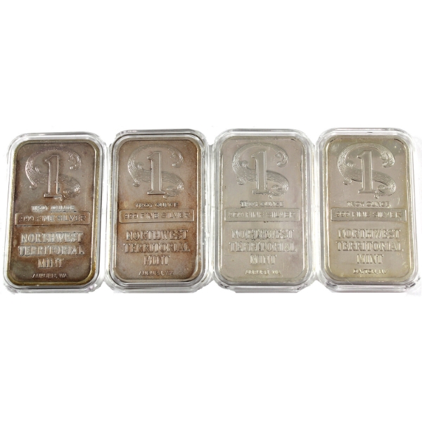 4x 1oz Northwest Territorial Mint .999 Silver Bars. 4pcs. (Tax Exempt)