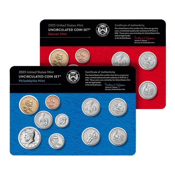 USA 2025 Uncirculated Coin Set Denver & Philadelphia