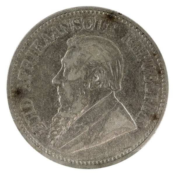South Africa Sterling Silver 1895 2 and 1/2 Shillings VF