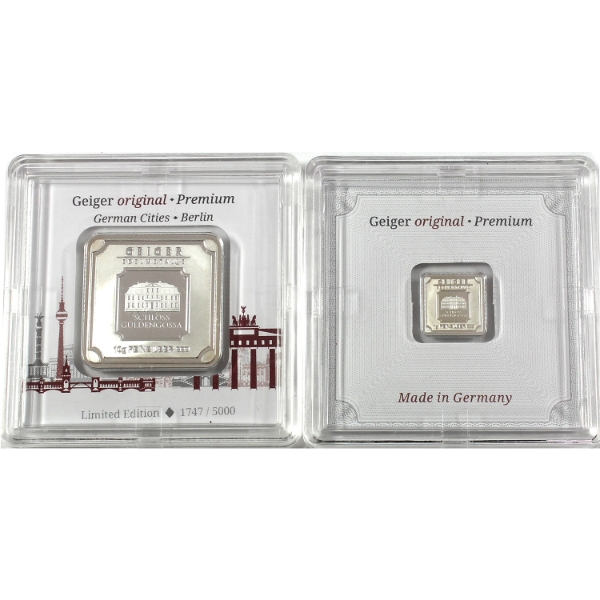 11g Lot Total! Geiger Edelmetalle 1g & 10g .999 Fine Silver Bars. 2pcs. (Tax Exempt)