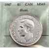 Image 1 : Silver $1 1947 Blunt 7 Prestige Certified MS63