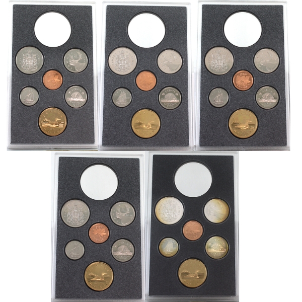 1992-1996 6-piece Proof Sets. INCLUDES: 1992, 1993, 1994, 1995, & 1996. 5pcs.