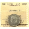 Image 1 : 25-cent 1872H Obv 2 ICCS MS64