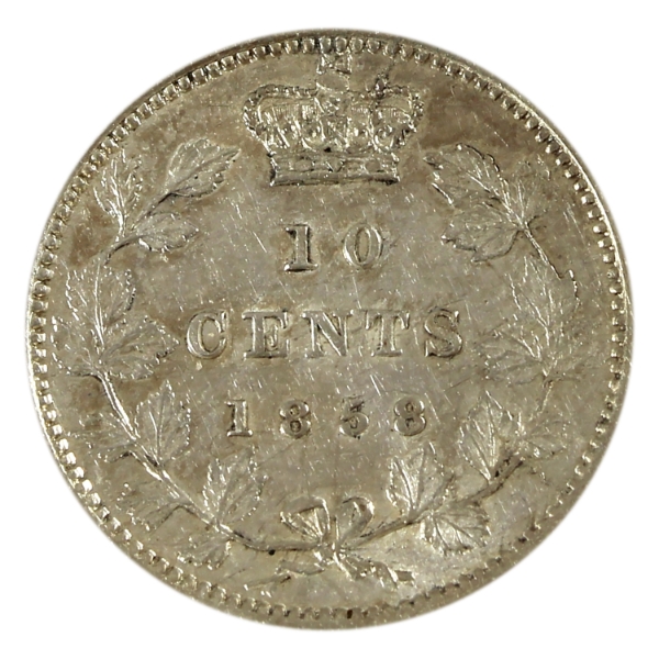 10-cent 1858 5/5 EF-AU (Scratched)