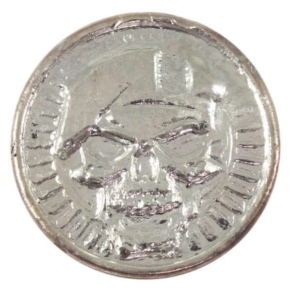2.7oz "ES" Hallmark Pirate Skull .999 Fine Silver Poured Round (Tax Exempt)