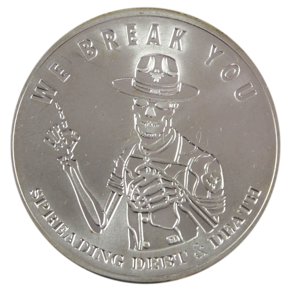 1oz Silver Shield 2016 Pyramid of Powers #10 'We Break You' .999 Fine Silver Round (Tax Exempt)
