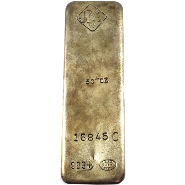 50oz Johnson Matthey Canada .999+  Silver Bar, SN: 16845C. Mintage of <3000 (Tax Exempt)