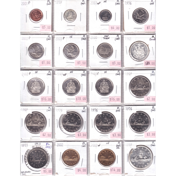 Bulk Collection of Mix Denomination 1959-2003 PL in 20-Pocket Sheet. 20pcs.