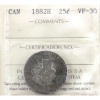 Image 1 : 25-cent 1882H ICCS VF30