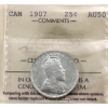 Image 1 : 25-cent 1907 ICCS AU50
