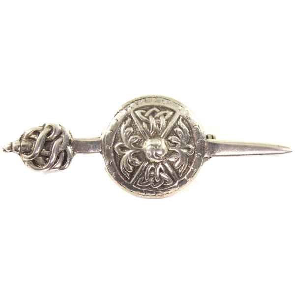 1950's Iona Scotland Ian MacCormick Celtic Sterling Silver Kilt Pin — image 22