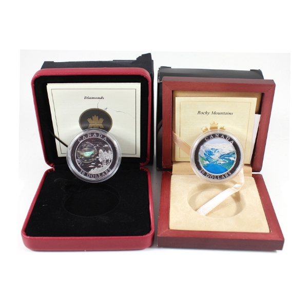 2003 Canadian Rockies & 2005 (2004) NWT Diamonds $20 Natural Wonders Series. 2pcs (Tax Exempt)