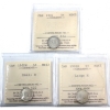 Image 1 : 5-cent 1902, 1902H Small H & 1902H Large H ICCS MS63. 3pcs