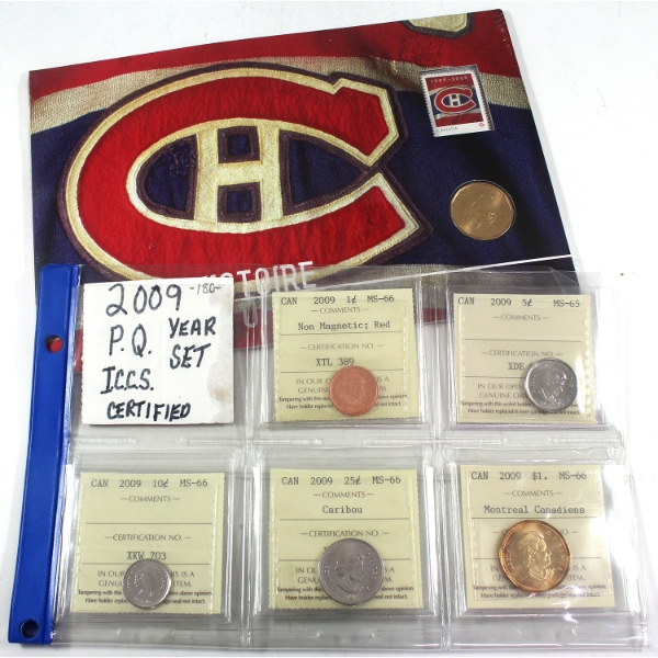 2009 Montreal Canadiens 100th Anni. Pack & Year Set 1-cent to $1 ICCS Certified MS65 to MS66