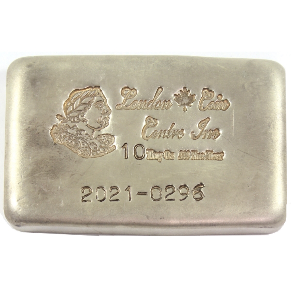 10oz London Coin Centre Inc. .999 Fine Silver Bar (Tax Exempt)