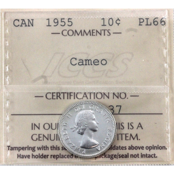 10-cent 1955 ICCS PL66 Cameo