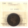 Image 1 : 1-cent 1859 DP N9 #3 ICCS F15