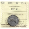 Image 1 : 5-cent 1953 NSF NL ICCS F15