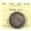 Image 1 : 50-cent 1946 Design in 6 ICCS VF30