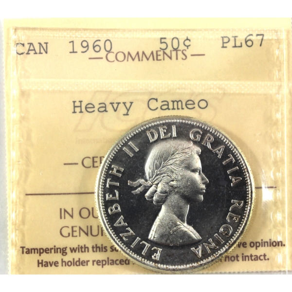 50-cent 1960 ICCS PL67 Heavy Cameo