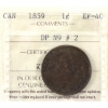 Image 1 : 1-cent 1859 DP N9 #2 ICCS EF40