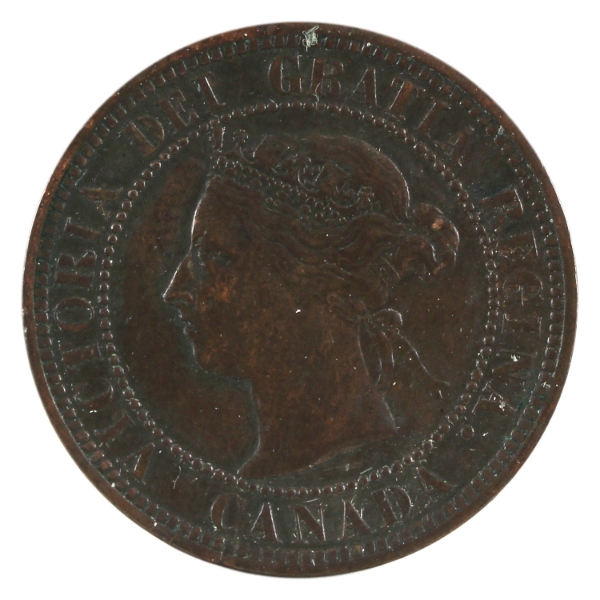 1-cent 1891 SD LL Obverse 3 VF-EF (Toned)