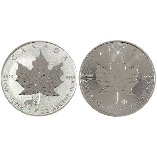 2x 1oz $5 SML 2017 Panda Privy & 2019 Incuse .9999 Fine Silver Coins. 2pcs