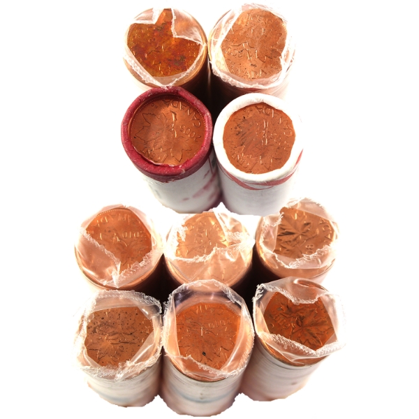 10x 1-cent 2003-2012 Original Rolls of 50pcs. 10 Rolls.
