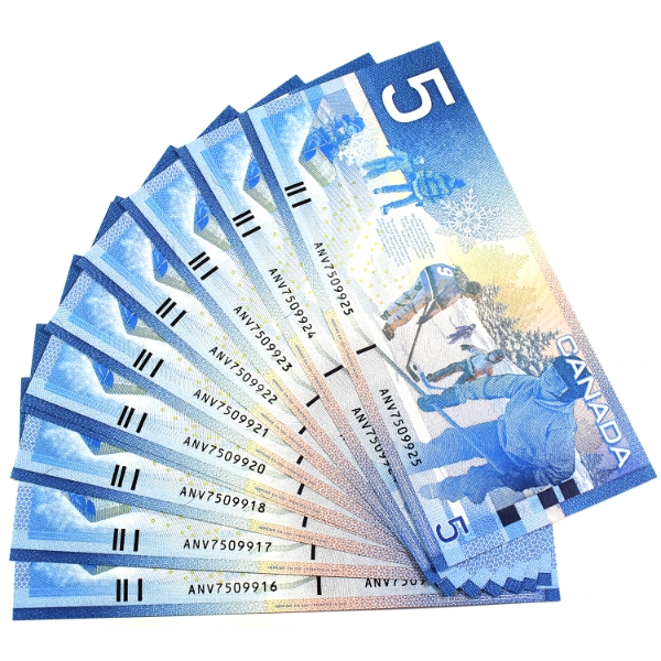 BC-62a 2001 $5 Consecutive UNC Knight-Dodge SN: ANV7509916-"25. 10pcs