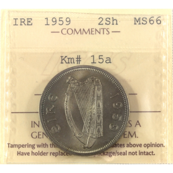 Ireland 1959 2 Shilling ICCS MS66