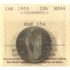 Image 1 : Ireland 1959 2 Shilling ICCS MS66