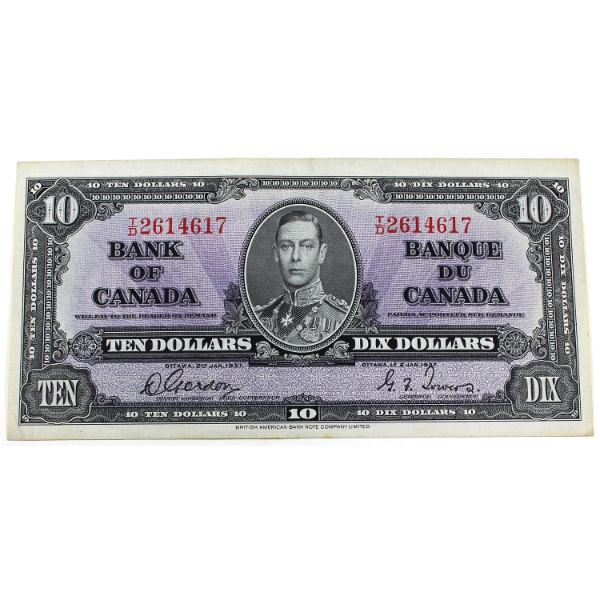 BC-24b 1937 $10 AU Gordon-Towers SN: T/D2614617