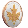 Image 4 : 2021 $50 Maple Leaves in Motion 5oz .9999 Fine Silver Coin w/ Yellow & Rose Gold Plating 